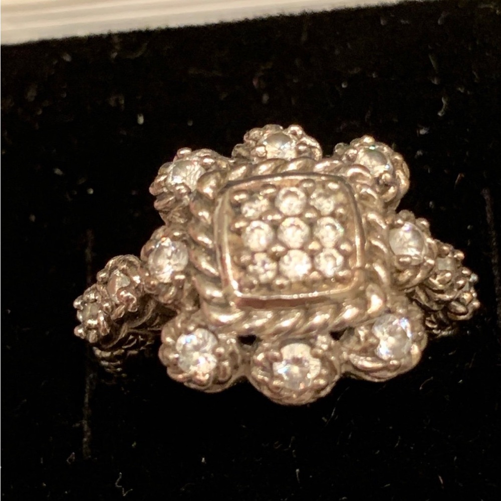 Judith Ripka Silver Diamond Ring - Picture 2 of 6